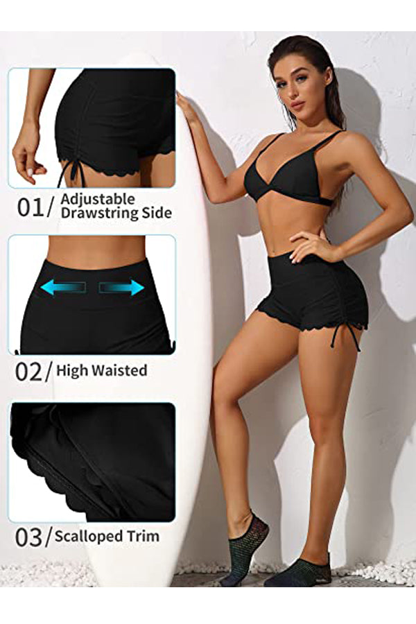 High Waisted Swim Shorts Swim Bottom Board Shorts-3707