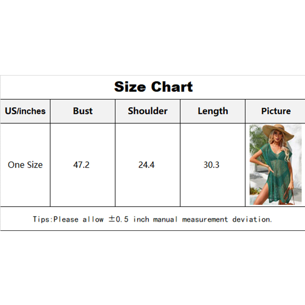 Charmo Women's Sheer Knit V-Neck Side Slits Cover Ups