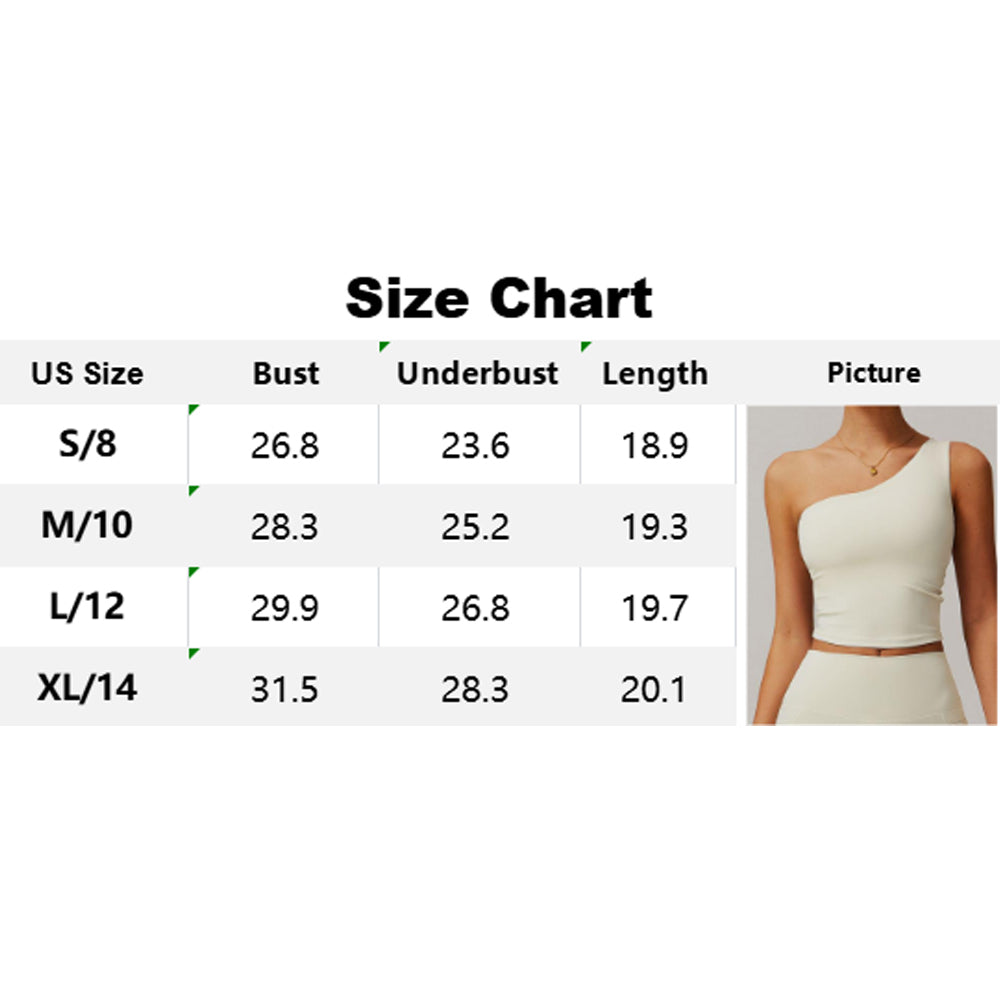 Attraco Women's One Shoulder Ruched Cropped Sports Tank Top with Removable Pads Yoga Tops