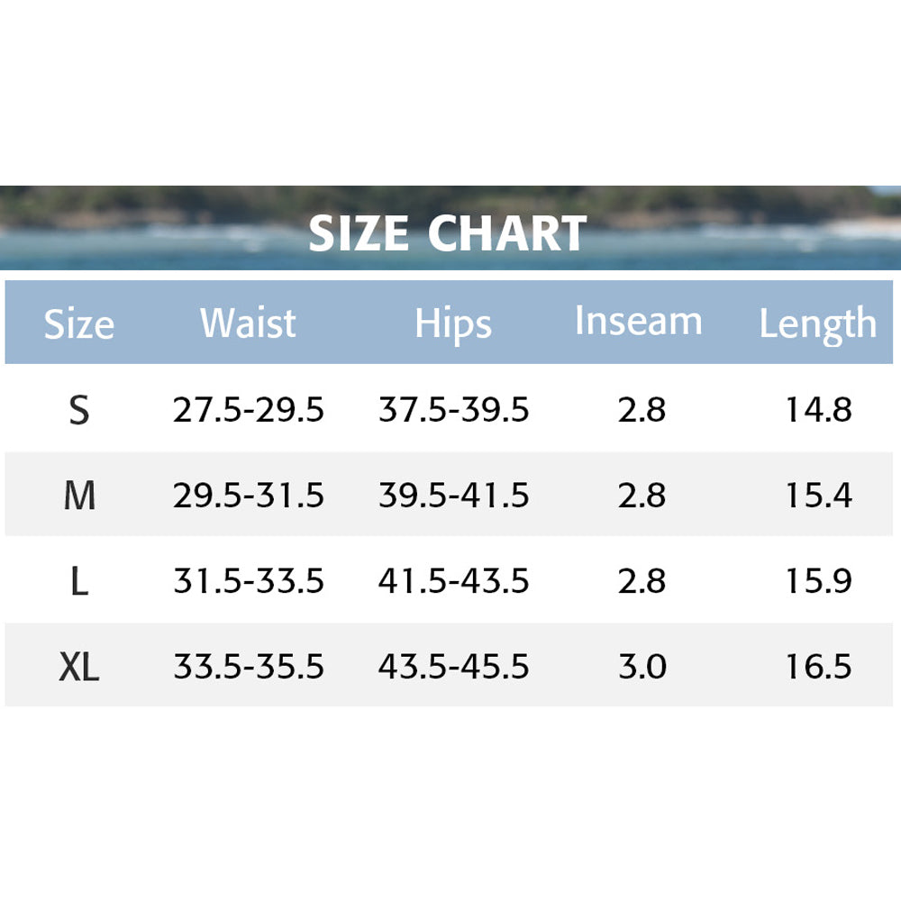 Charmo Women's High Waisted Swim Bottom Hidden Pockets Board Shorts Swim Shorts