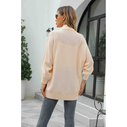 V For City Women's Open Front Cardigan Waffle Knit Sweater