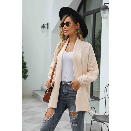 V For City Women's Open Front Cardigan Waffle Knit Sweater