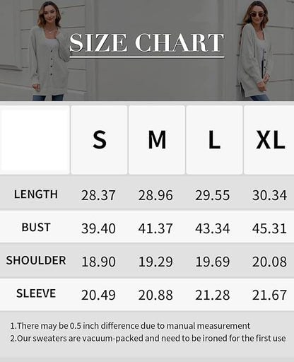 V For City Women's Button Down Cardigan Sweaters with Pockets Side Split Knit Long Sweater