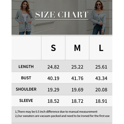 V For City Women's Color Block Button Down Long Sleeve V-Neck Cardigan with Pockets