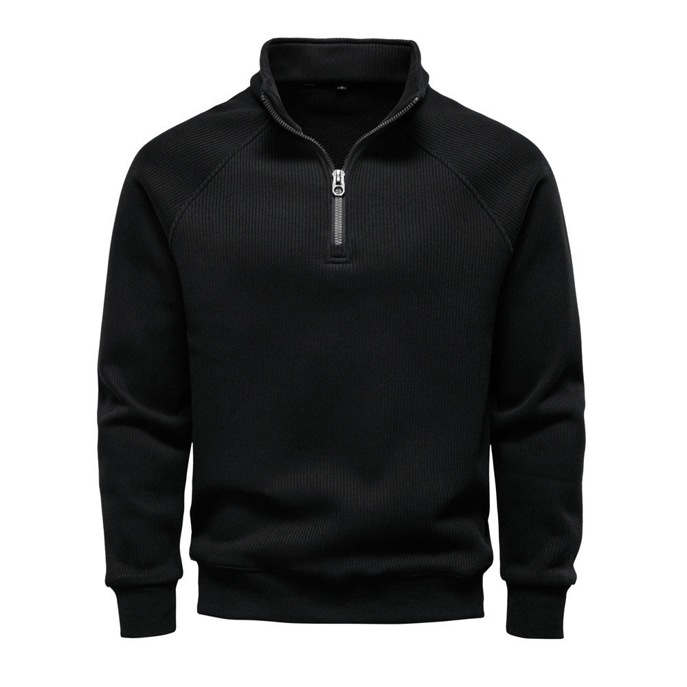 Attraco Men's Fall/Winter Half-Zip Stand Collar Fleece Sweatshirt Pollover Tops