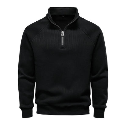 Attraco Men's Fall/Winter Half-Zip Stand Collar Fleece Sweatshirt Pollover Tops