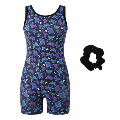 Charmo Girls Sleeveless Gymnastics Biketard Leotard with Rhinestone Detail, Stretch Athletic Unitard for Dance, Ballet, Tumbling and Training 5-12Years