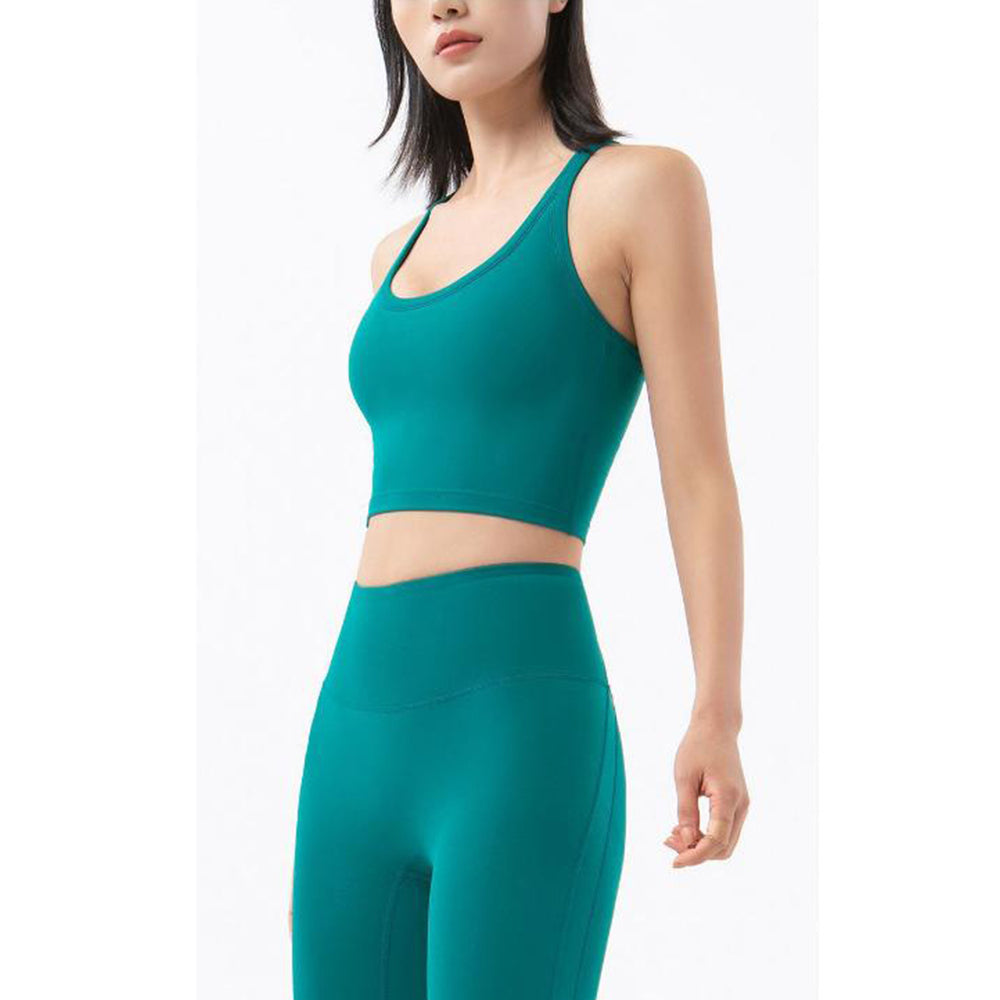 Attraco Women's Racerback U Neck Sports Bra with Removable Pads Yoga Tops