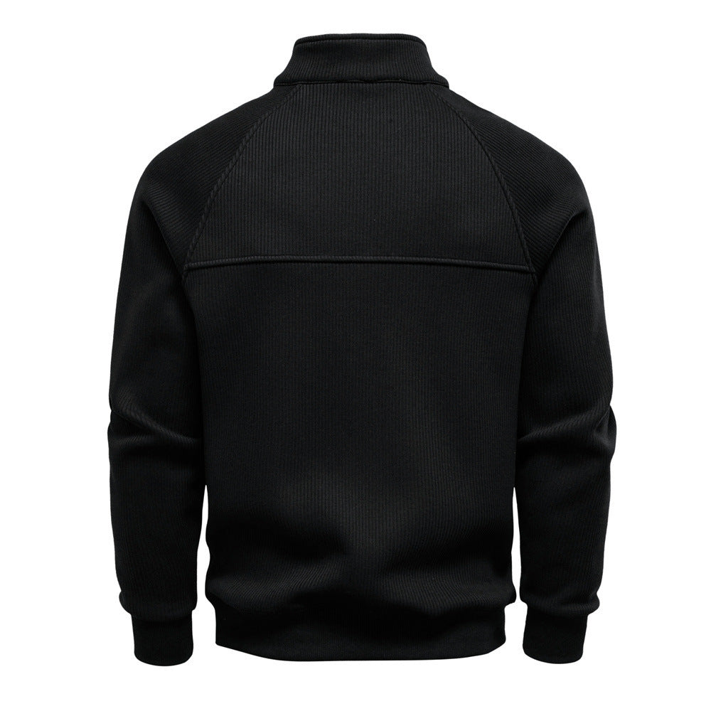 Attraco Men's Fall/Winter Half-Zip Stand Collar Fleece Sweatshirt Pollover Tops