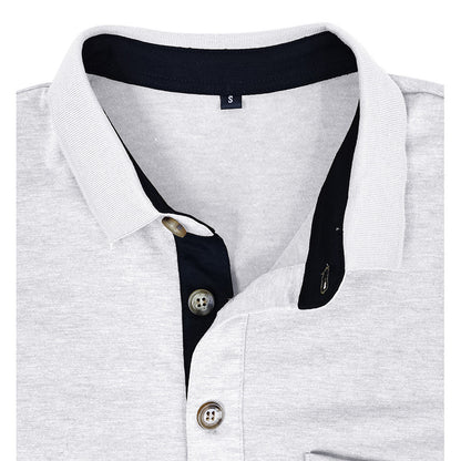Attraco Men's Long Sleeve Polo Shirt Classic Collared Casual Layering Tops