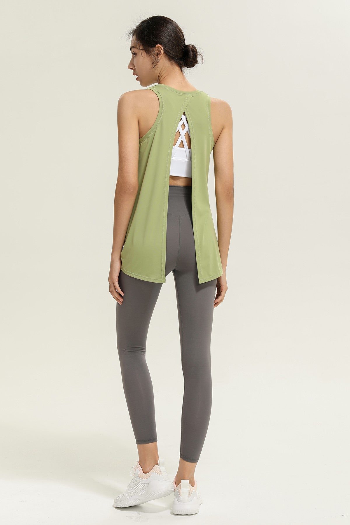 Tank Tops Yoga Activewear Open Back Workout Shirts-AL2064