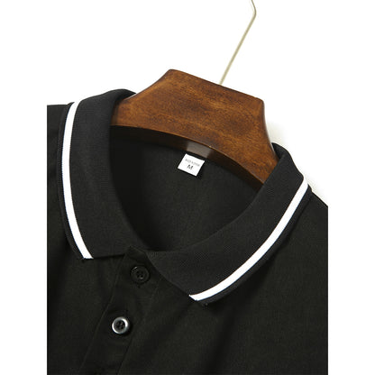 Attraco Men's Ribbed Collar Button Front Short-Sleeve Polo Shirt