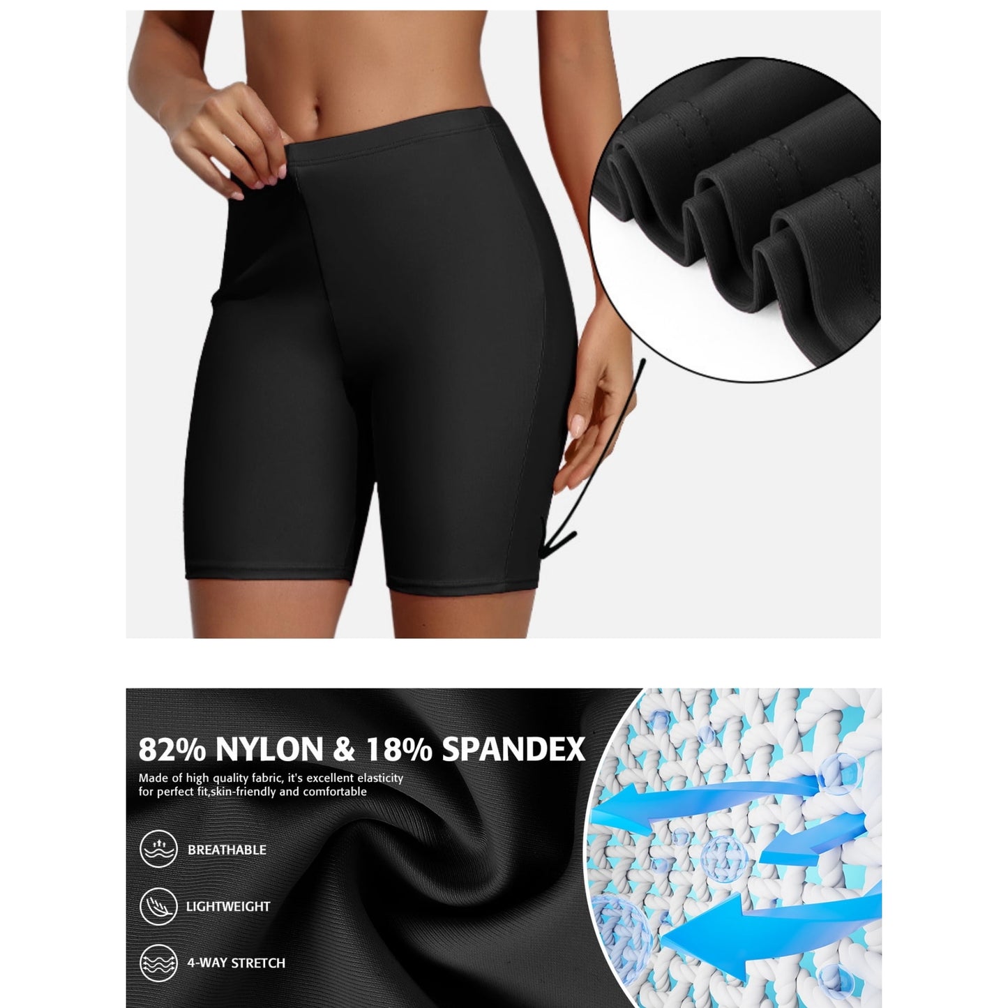 Charmo Women's High-Waist Swim Shorts Boardshort Swim Bottom Tankini Swimwear Shorts Bike Sport Pants