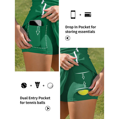 Attraco Women's Tennis Dresses with Shorts Pockets and Bra V Neck Racerback Golf Outfits Sport Dress