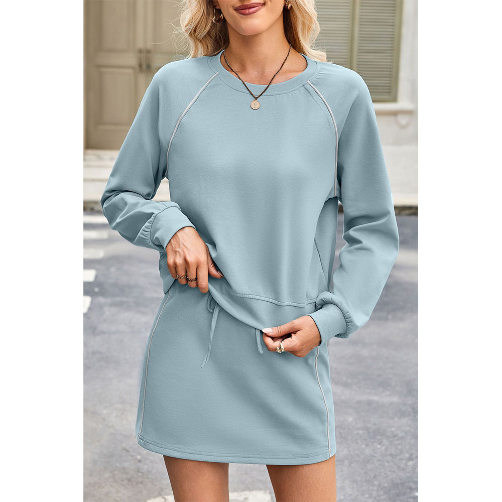 Attraco Women’s Two Piece Lounge Set with Relaxed Sweatshirt and Built In Shorts Mini Skort with Pocket