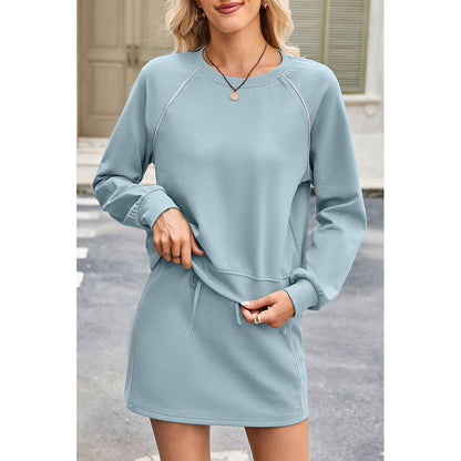 Attraco Women’s Two Piece Lounge Set with Relaxed Sweatshirt and Built In Shorts Mini Skort with Pocket
