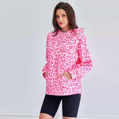 Attraco Women's Leopard Print Hoodie Oversized Cheetah Pattern Hoodie 2000s Graphic Pullover Y2k Boyfriend Sweatershirt