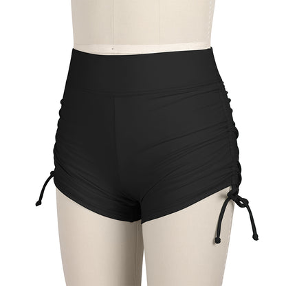 Charmo Girls High Waist Ruched Side Drawstring Swim Shorts Comfortable Coverage Swimming Bottom 7-16 Years
