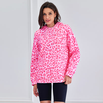 Attraco Women's Leopard Print Hoodie Oversized Cheetah Pattern Hoodie 2000s Graphic Pullover Y2k Boyfriend Sweatershirt