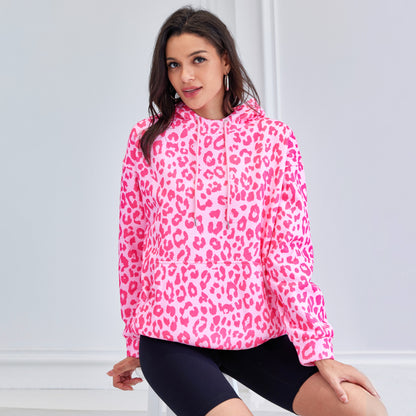 Attraco Women's Leopard Print Hoodie Oversized Cheetah Pattern Hoodie 2000s Graphic Pullover Y2k Boyfriend Sweatershirt