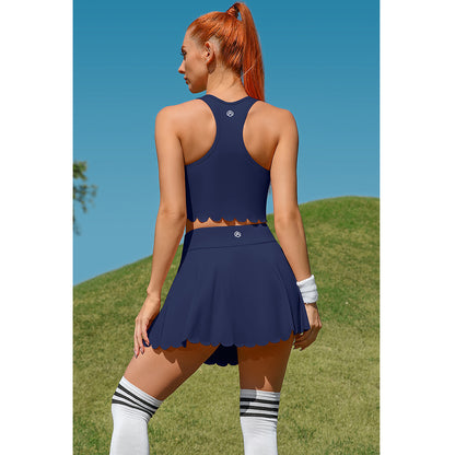 2 Piece Tennis Dresses Workout Dress with Shorts-2401