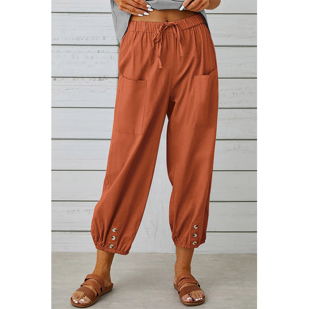 Attraco Women's Loose Fit High Waisted Cropped Wide Leg Pants