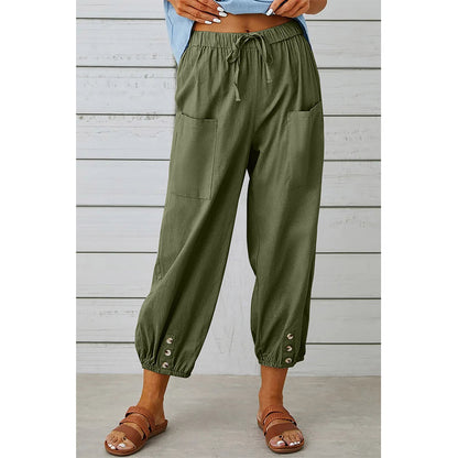 Attraco Women's Loose Fit High Waisted Cropped Wide Leg Pants
