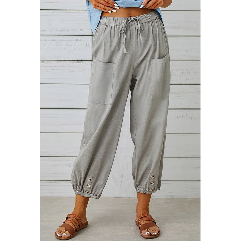 Attraco Women's Loose Fit High Waisted Cropped Wide Leg Pants