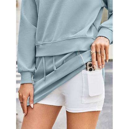 Attraco Women’s Two Piece Lounge Set with Relaxed Sweatshirt and Built In Shorts Mini Skort with Pocket