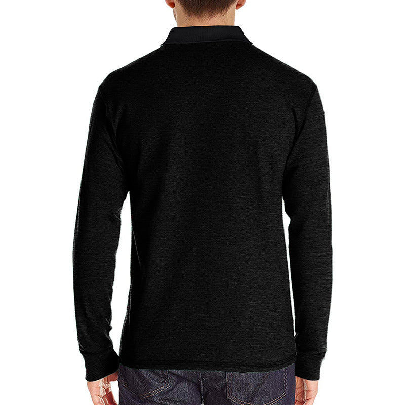 Attraco Men's Long Sleeve Polo Shirt Classic Collared Casual Layering Tops