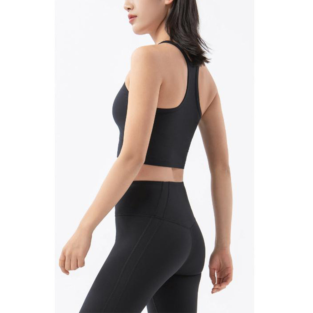 Attraco Women's Racerback U Neck Sports Bra with Removable Pads Yoga Tops