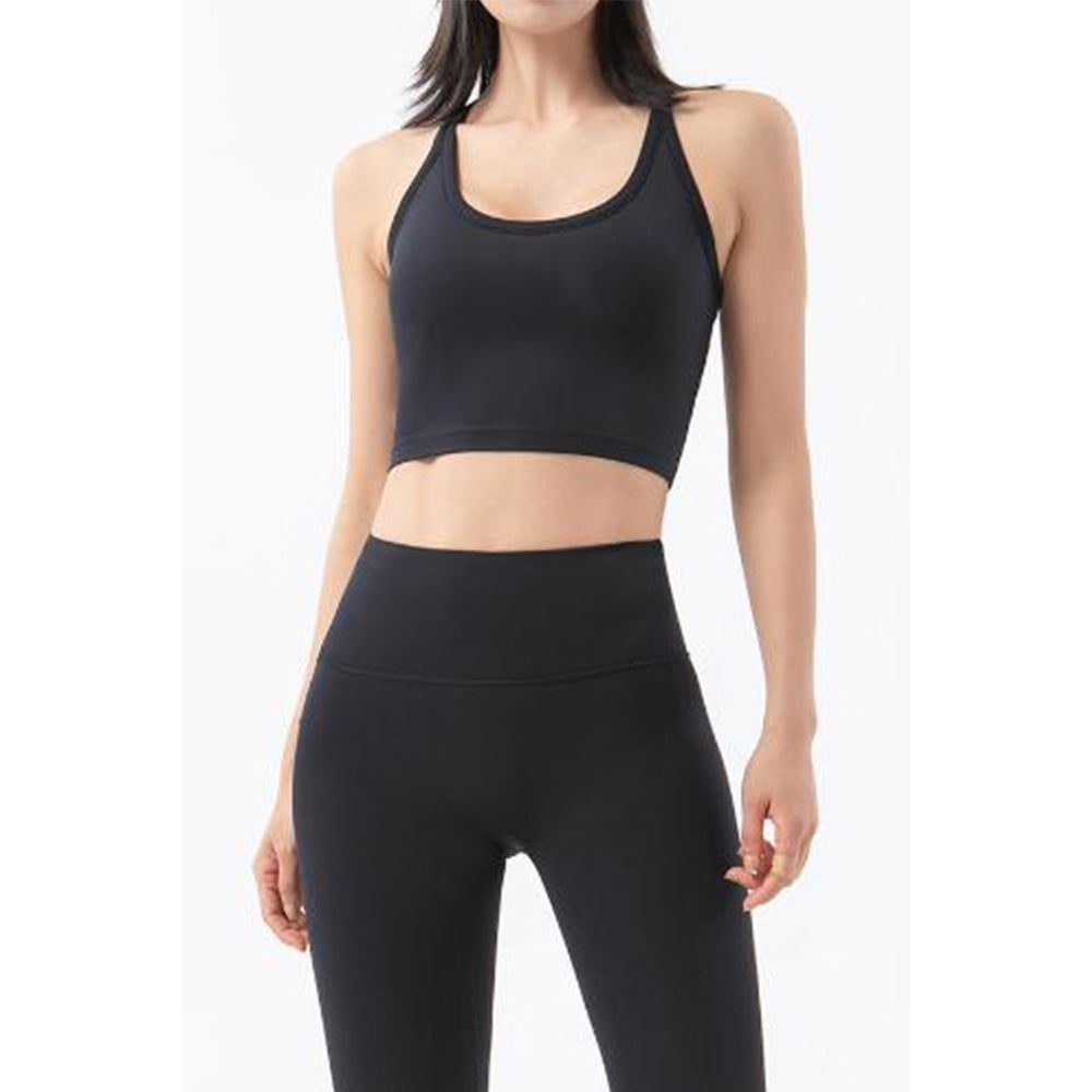 Attraco Women's Racerback U Neck Sports Bra with Removable Pads Yoga Tops