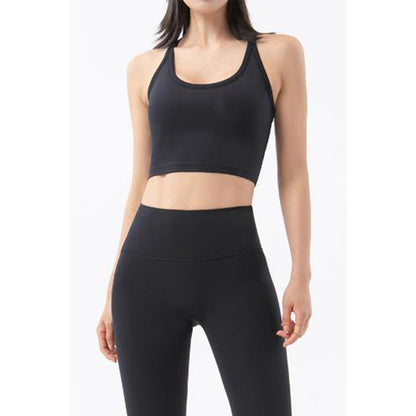 Attraco Women's Racerback U Neck Sports Bra with Removable Pads Yoga Tops
