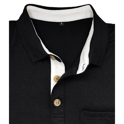 Attraco Men's Long Sleeve Polo Shirt Classic Collared Casual Layering Tops