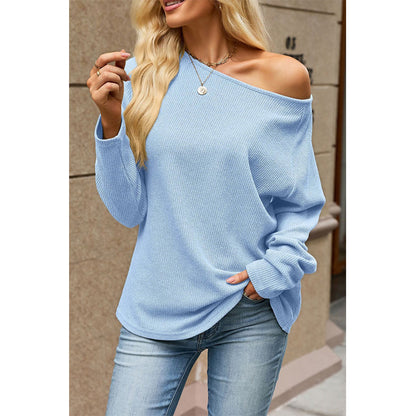 Attraco Women's Long Sleeve Crewneck Knit Top Casual Lightweight Sweater Pullover