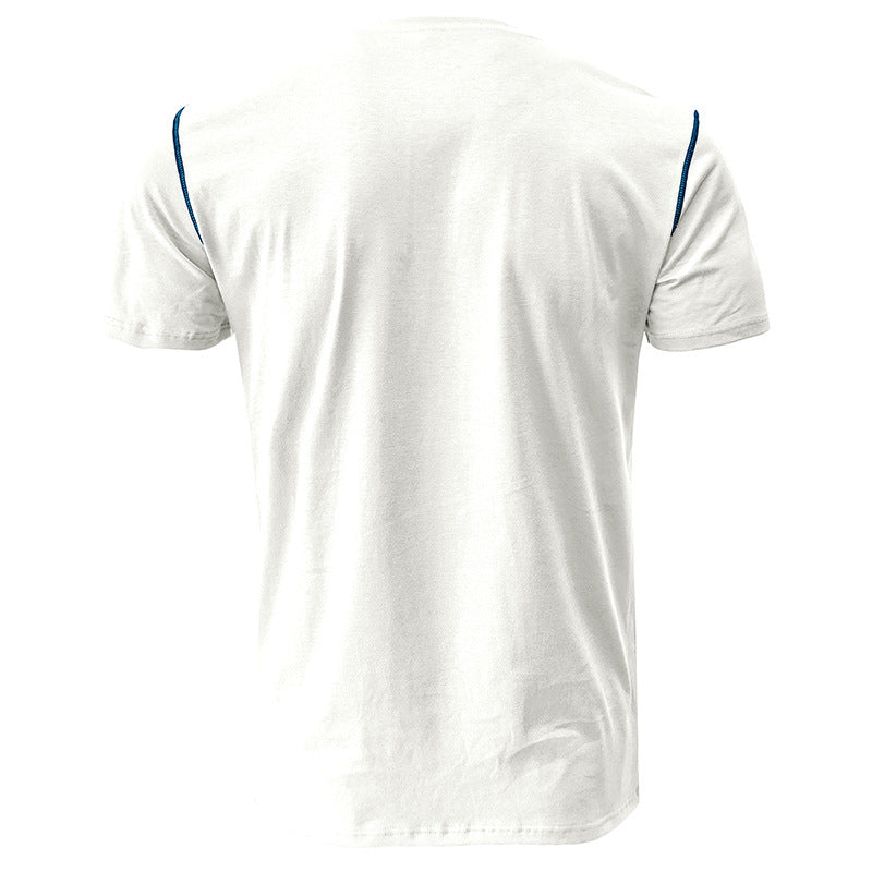 Attraco Men's Short Sleeve Henley Shirt with Chest Patch Pocket & Tailored Stitching Tops