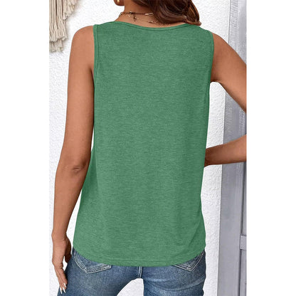 Attraco Women's V-Neck Sleeveless Tank Top with Ruched Bust and Curved Hem Summer Shirt