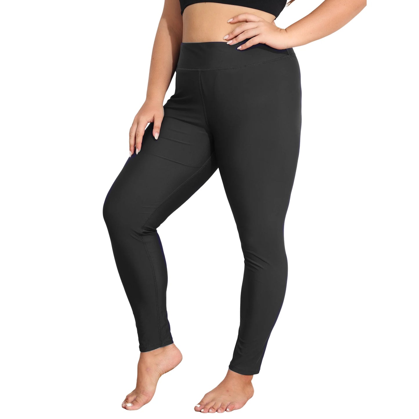 Charmo Women's  Plus Size Swimming Pants High Waisted Sport Swim Leggings UPF 50+
