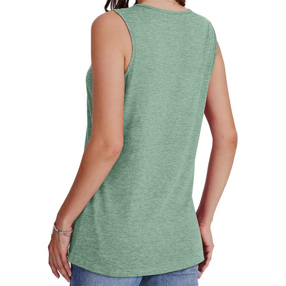 Attraco Women's Relaxed Fit V Neck Sleeveless Tank Top Spring Summer Shirt