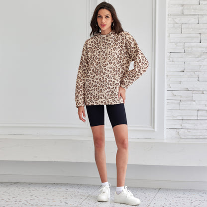 Attraco Women's Leopard Print Hoodie Oversized Cheetah Pattern Hoodie 2000s Graphic Pullover Y2k Boyfriend Sweatershirt