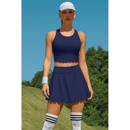 2 Piece Tennis Dresses Workout Dress with Shorts-2401
