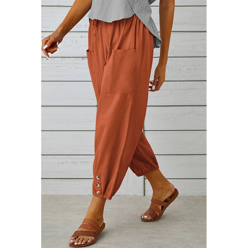 Attraco Women's Loose Fit High Waisted Cropped Wide Leg Pants