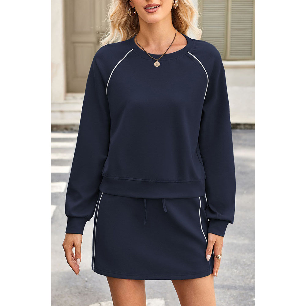 Attraco Women’s Two Piece Lounge Set with Relaxed Sweatshirt and Built In Shorts Mini Skort with Pocket