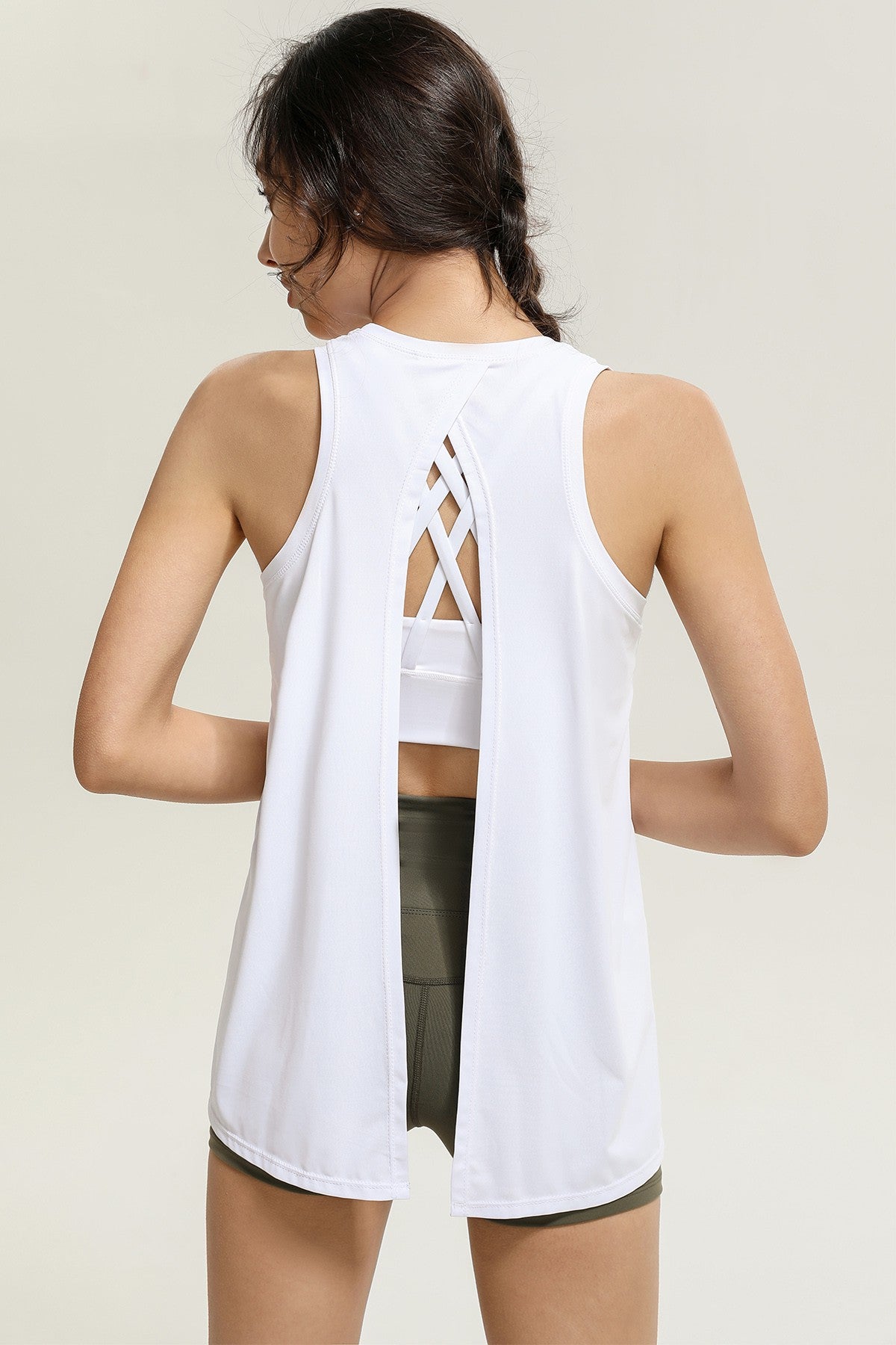 Tank Tops Yoga Activewear Open Back Workout Shirts-AL2064