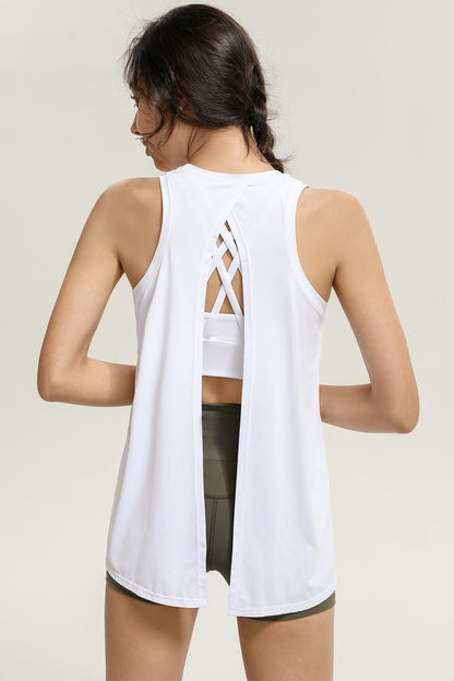 Tank Tops Yoga Activewear Open Back Workout Shirts-AL2064