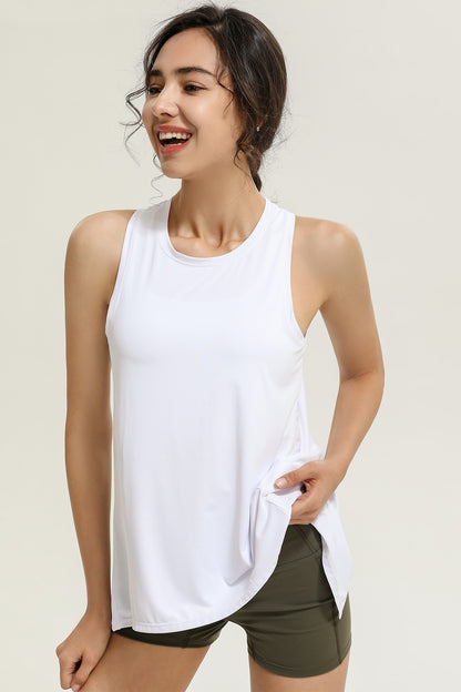 Tank Tops Yoga Activewear Open Back Workout Shirts-AL2064