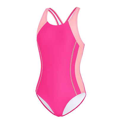 Charmo Girls Color Block Swimsuit One Piece Swimwear Athletic Competition Bathing Suit 7-16Years