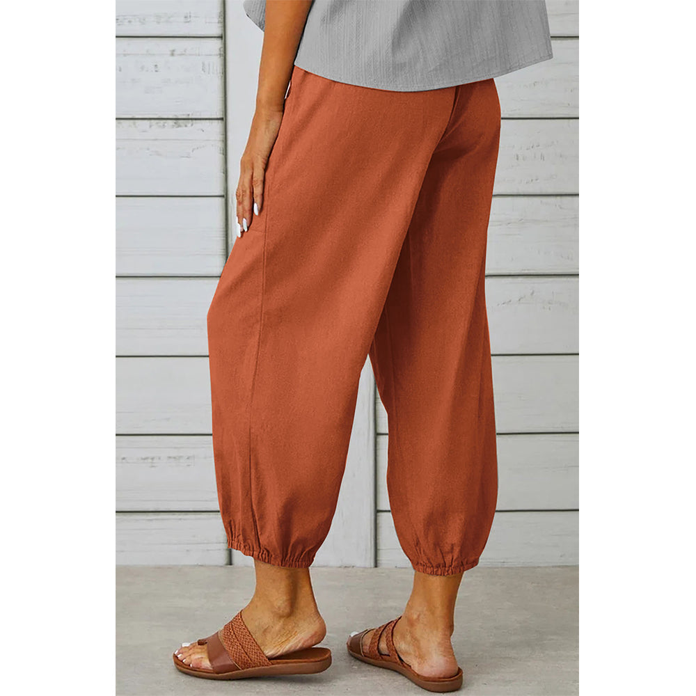 Attraco Women's Loose Fit High Waisted Cropped Wide Leg Pants