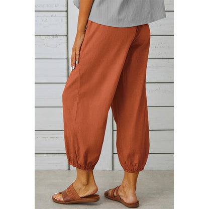 Attraco Women's Loose Fit High Waisted Cropped Wide Leg Pants