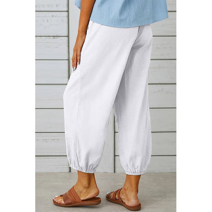 Attraco Women's Loose Fit High Waisted Cropped Wide Leg Pants